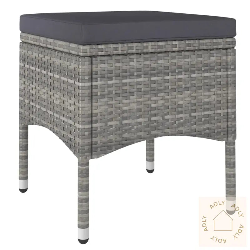 Hagespisegruppe 5 Deler Polyrotting Og Herdet Glass Grå