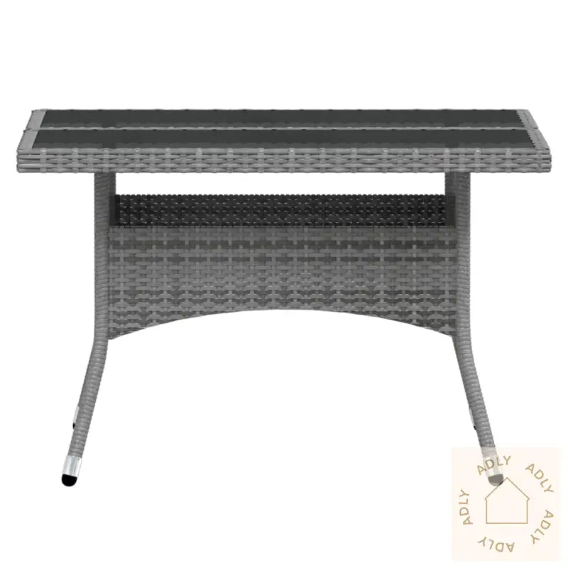 Hagespisegruppe 5 Deler Polyrotting Og Herdet Glass Grå