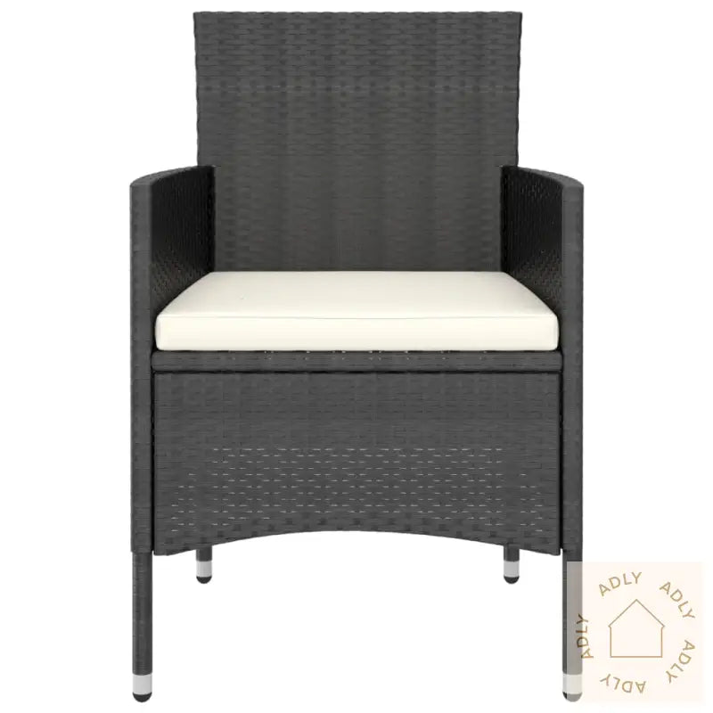 Hagespisegruppe 5 Deler Polyrotting Og Herdet Glass Svart