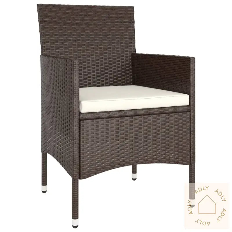 Hagebistrosett 5 Deler Polyrotting Og Herdet Glass Brun