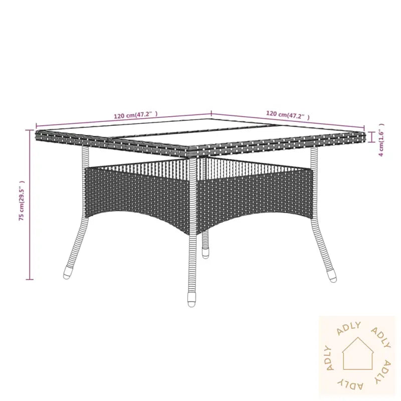 Hagespisegruppe 5 Deler Polyrotting Og Herdet Glass Grå