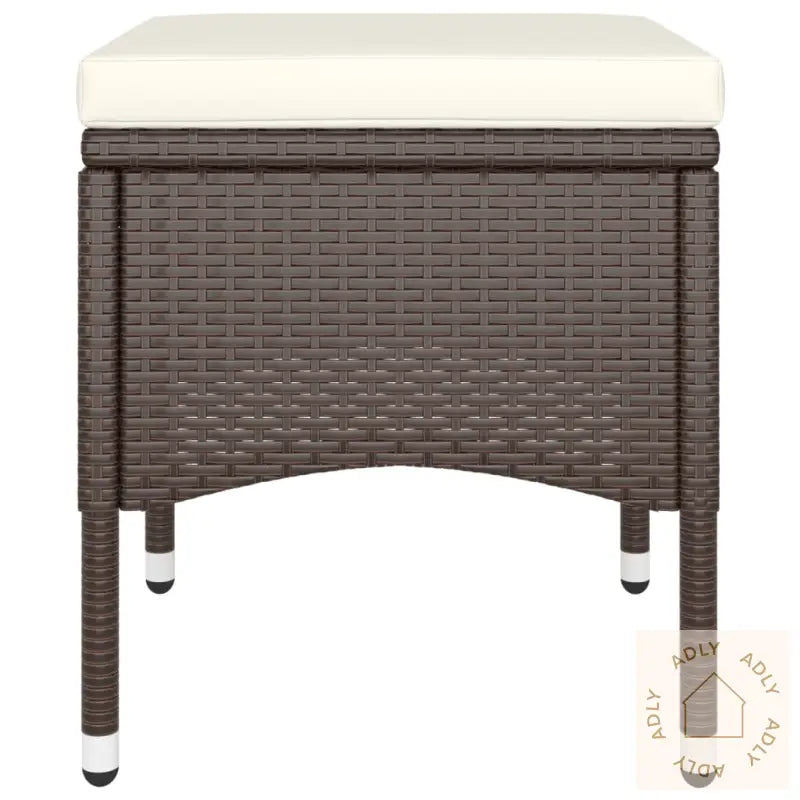 Hagebistrosett 5 Deler Polyrotting Og Herdet Glass Brun