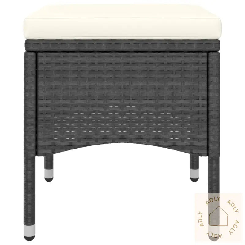 Hagespisegruppe 5 Deler Polyrotting Og Herdet Glass Svart