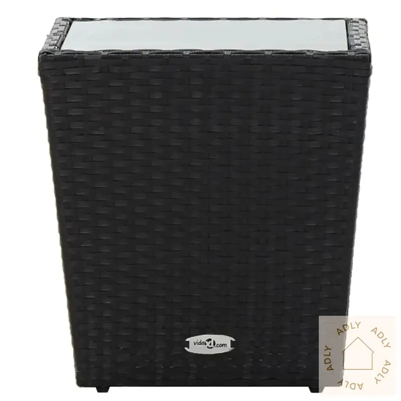 Hagebistrosett 3 Deler Polyrotting Og Herdet Glass Svart