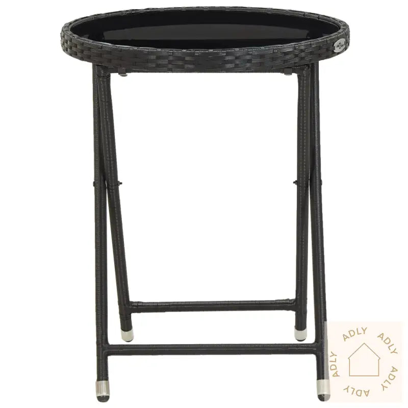 Hagebistrosett 5 Deler Polyrotting Og Herdet Glass Svart