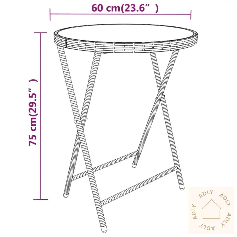 Hagebistrosett 5 Deler Polyrotting Og Herdet Glass Svart