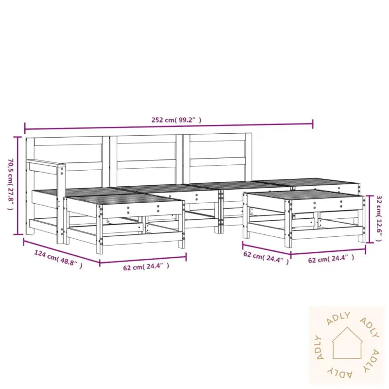Hagesofagruppe 6 Deler Impregnert Furu