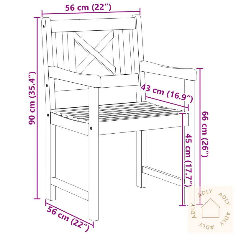 Hagemøbler 8 Stk 56X55.5X90 Cm Massivt Tre Akasietre