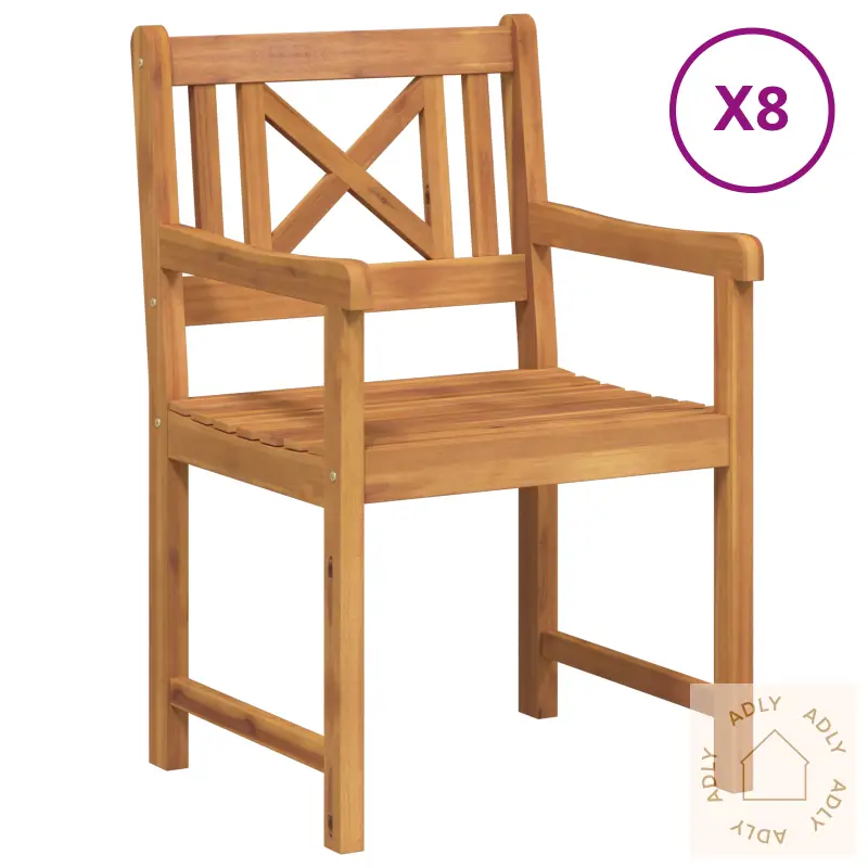 Hagemøbler 8 Stk 56X55.5X90 Cm Massivt Tre Akasietre
