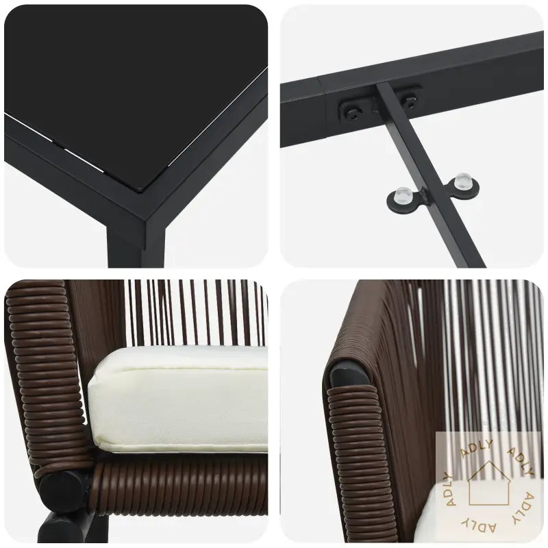 5 Delers Hagesett - Brun Poly Rattan