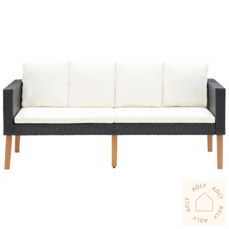 Hagesofagruppe Med Puter 2 Deler Polyrotting Svart