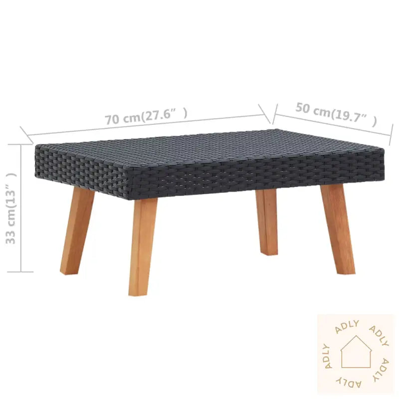 Hagesofagruppe Med Puter 2 Deler Polyrotting Svart