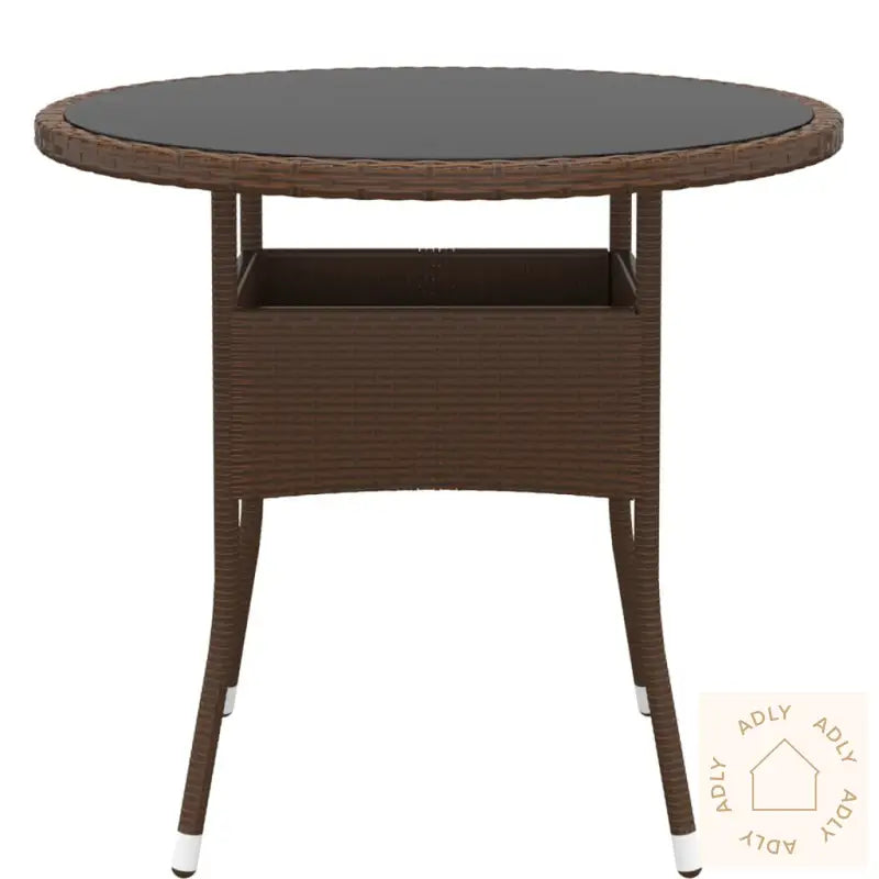 Hagebistrosett 3 Deler Polyrotting Og Herdet Glass Brun