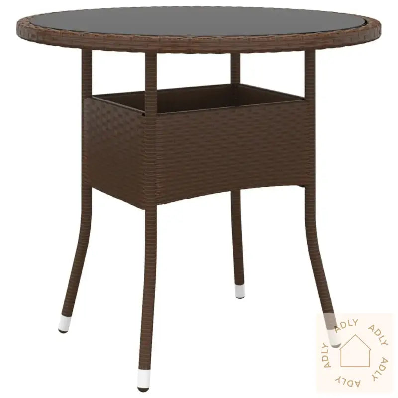 Hagebistrosett 3 Deler Polyrotting Og Herdet Glass Brun