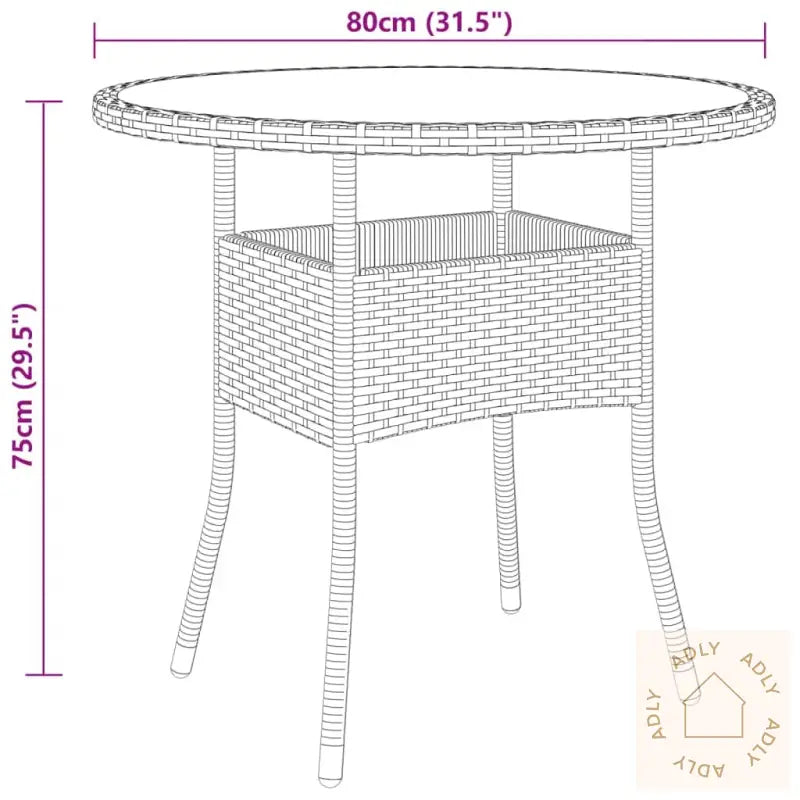 Hagebistrosett 3 Deler Polyrotting Og Herdet Glass Brun