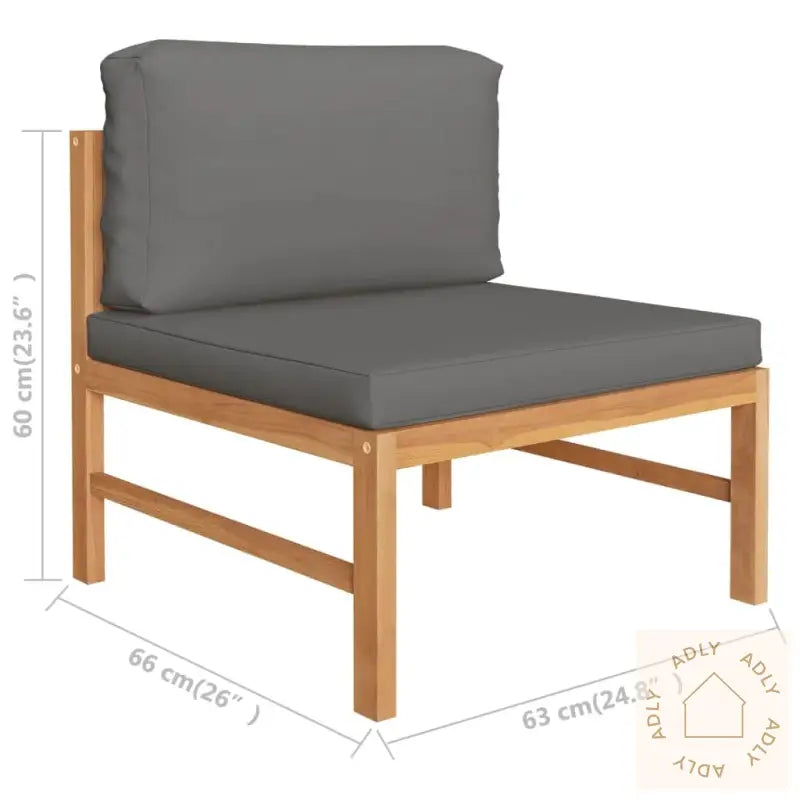 Hagesofagruppe Med Grå Puter 4 Deler Heltre Teak