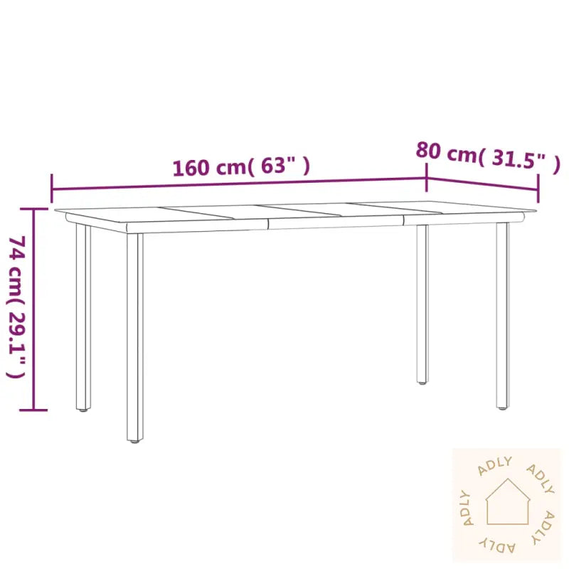 Hagespisegruppe 5 Deler Svart Polyrotting