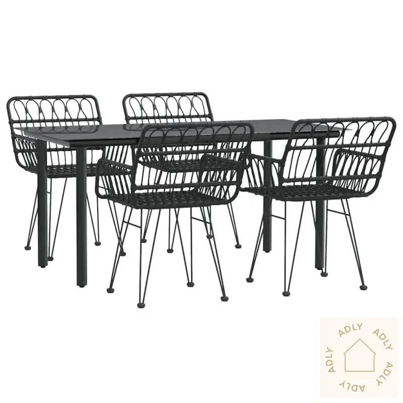 Hagespisegruppe 5 Deler Svart Polyrotting