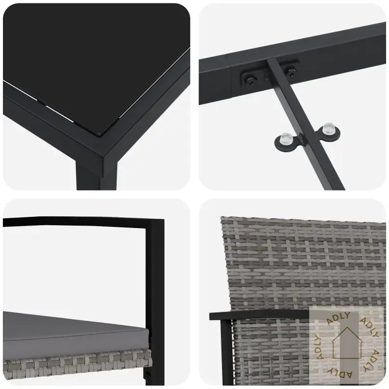 5-Delt Hagemøbler Grå Polyrotting