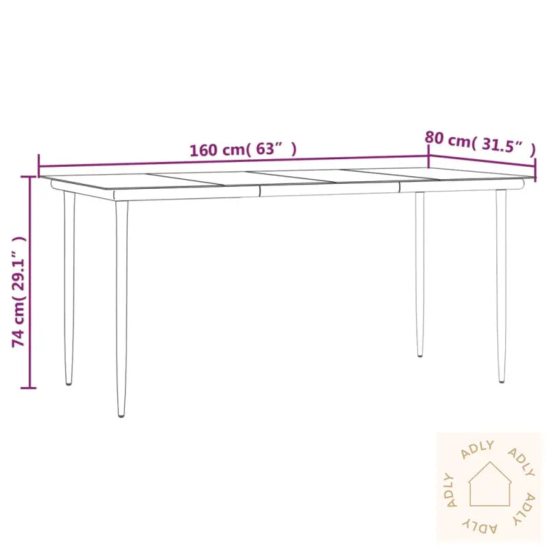 Hagespisegruppe 5 Deler Svart Og Brun Polyrotting