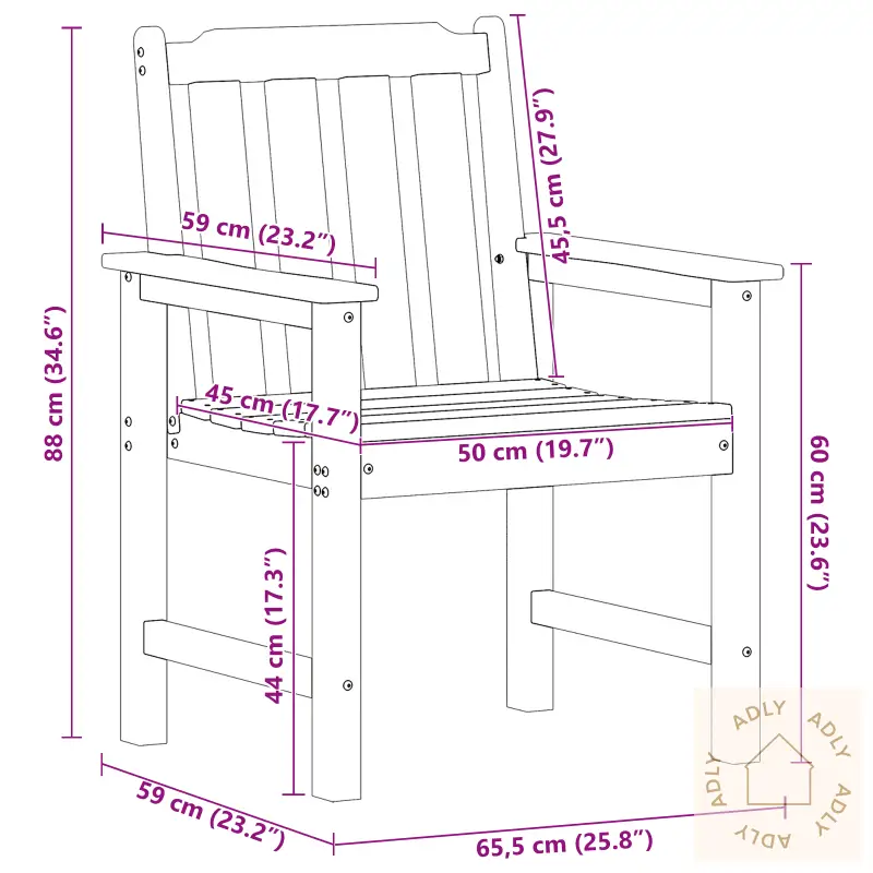 Hagespisestoler 6 Stk Svart 65,5X55,5X88 Cm Hdpe