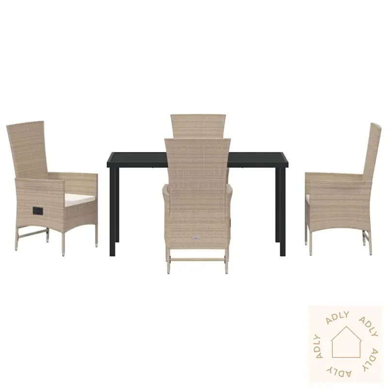 Utemøbler Sett 5 Pcs Beige, Cremehvite 140 X 70 X 73 Cm
