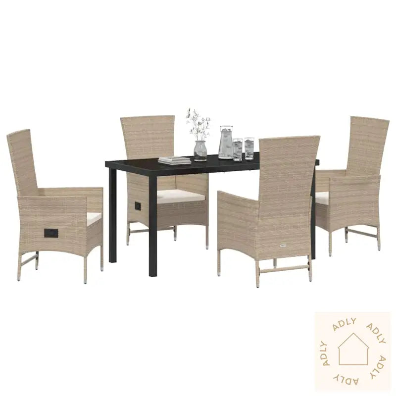 Utemøbler Sett 5 Pcs Beige, Cremehvite 140 X 70 X 73 Cm