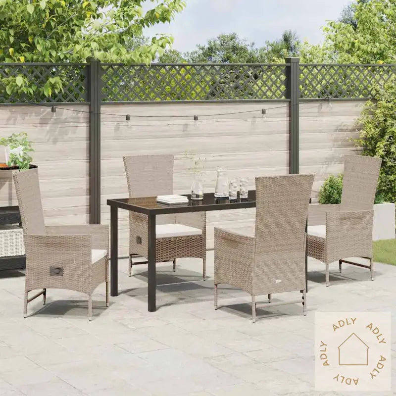 Utemøbler Sett 5 Pcs Beige, Cremehvite 140 X 70 X 73 Cm