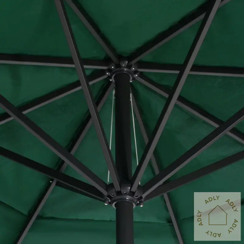Hageparasoll Med Aluminiumsstang 600 Cm Grønn