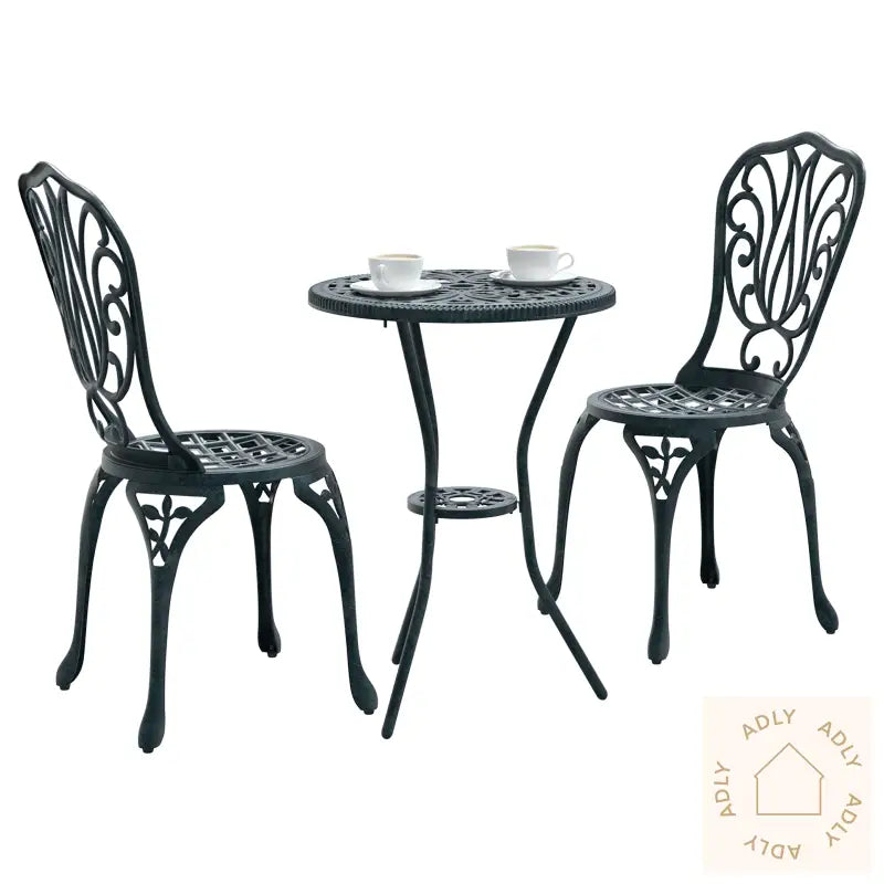 3-Delt Hagebistro Sett I Grønn Støpegods