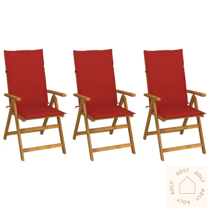 Klappstoler 3 Stk Med Puter Heltre Akasie