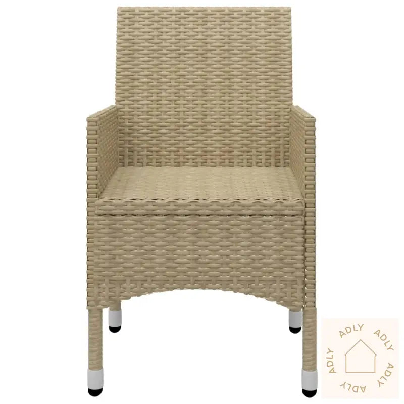 Hagebistrosett 3 Deler Polyrotting Og Herdet Glass Beige