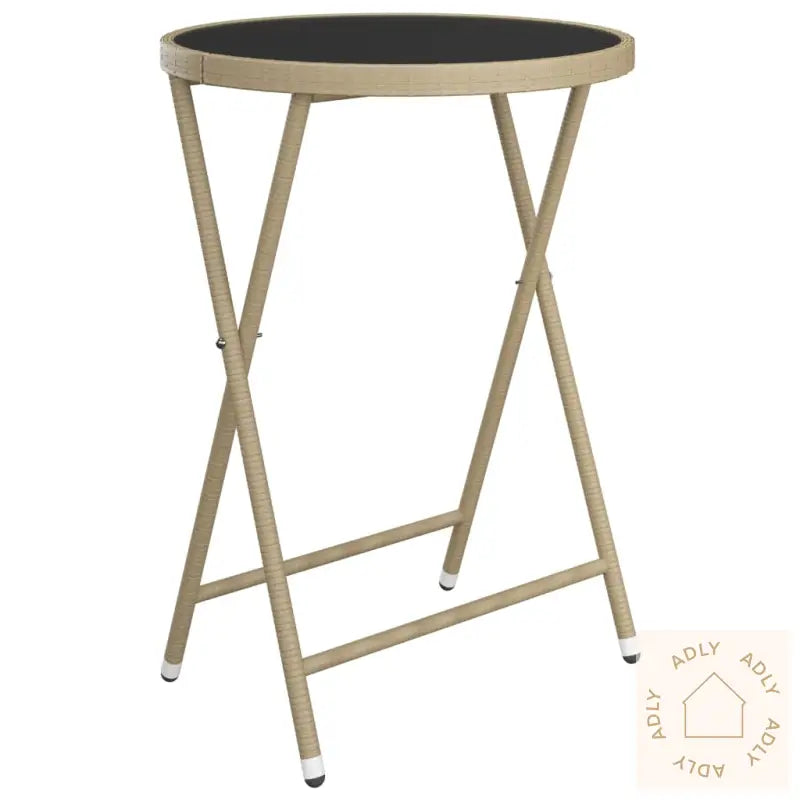 Hagebistrosett 3 Deler Polyrotting Og Herdet Glass Beige
