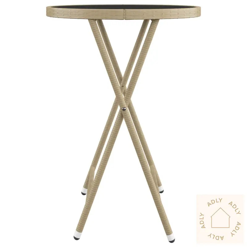 Hagebistrosett 3 Deler Polyrotting Og Herdet Glass Beige