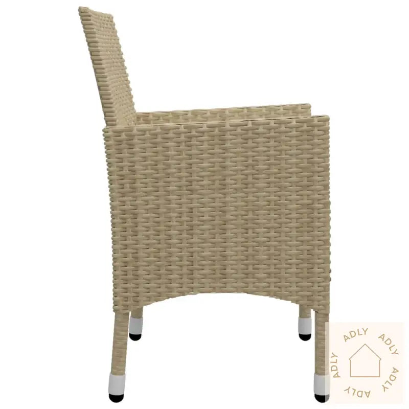 Hagebistrosett 3 Deler Polyrotting Og Herdet Glass Beige