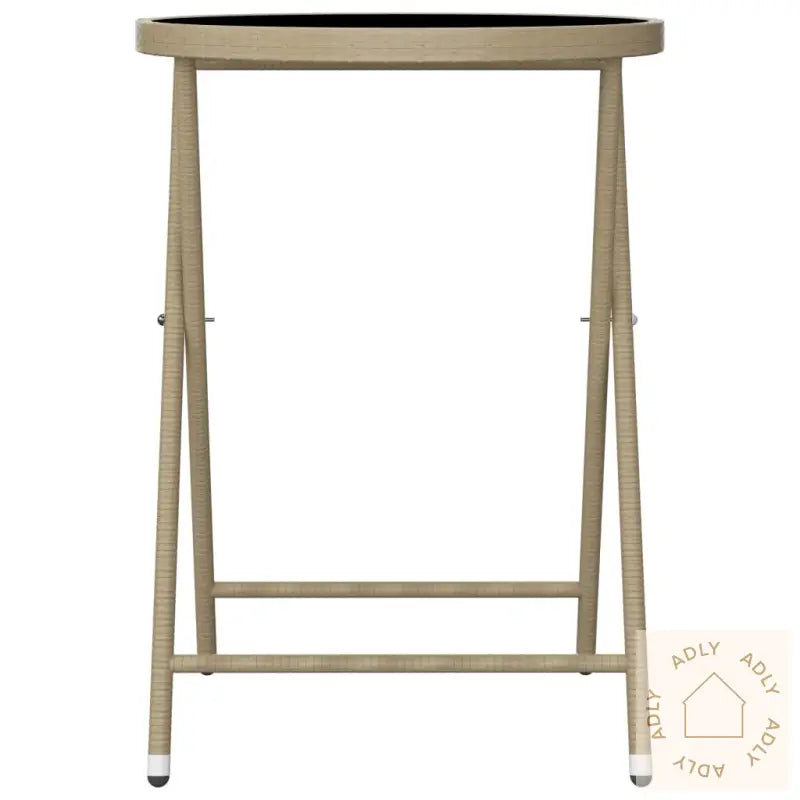 Hagebistrosett 3 Deler Polyrotting Og Herdet Glass Beige