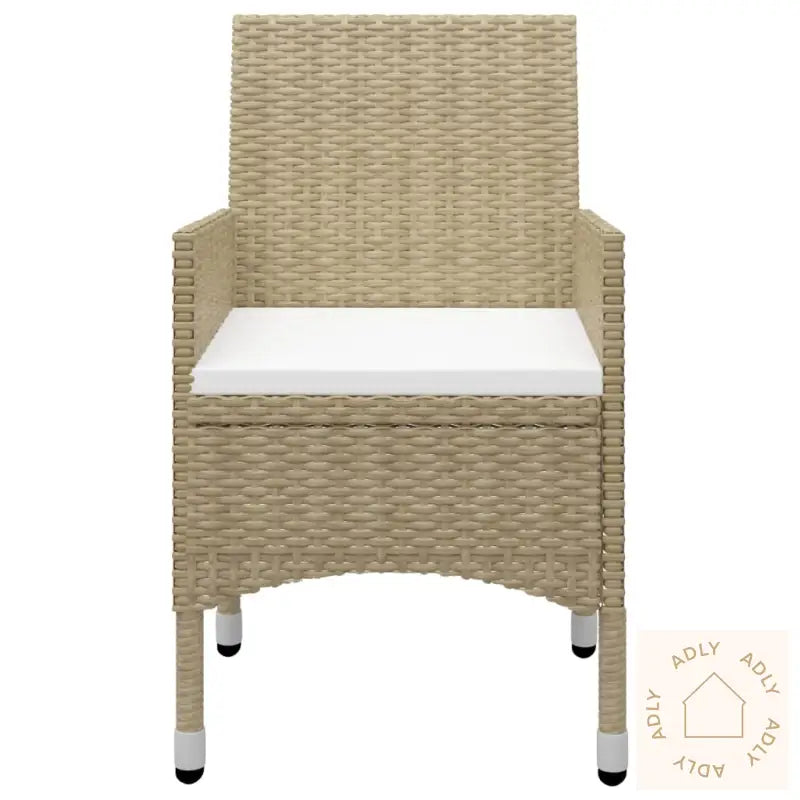 Hagebistrosett 3 Deler Polyrotting Og Herdet Glass Beige