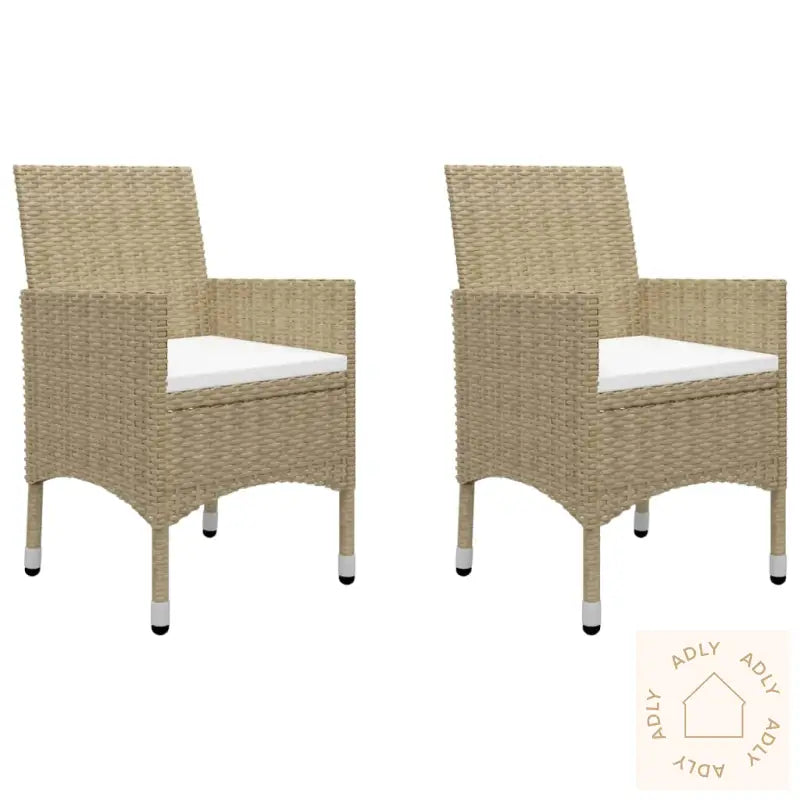 Hagebistrosett 3 Deler Polyrotting Og Herdet Glass Beige