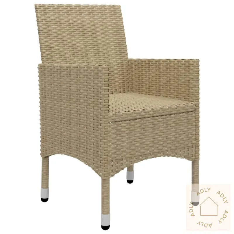 Hagebistrosett 3 Deler Polyrotting Og Herdet Glass Beige