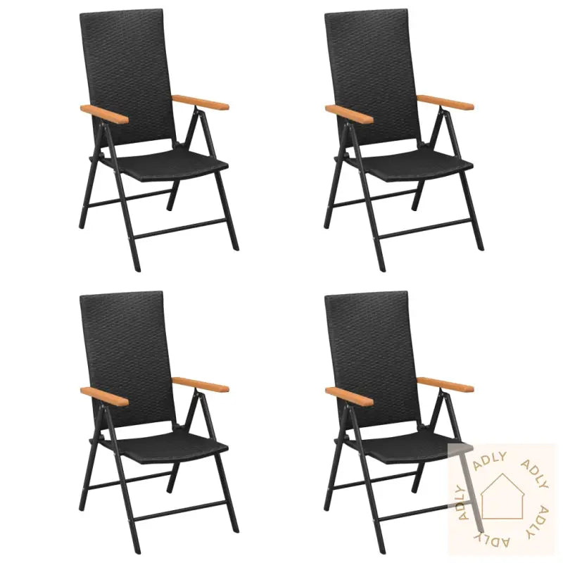 Hagestoler 4 Stk Polyrotting Svart