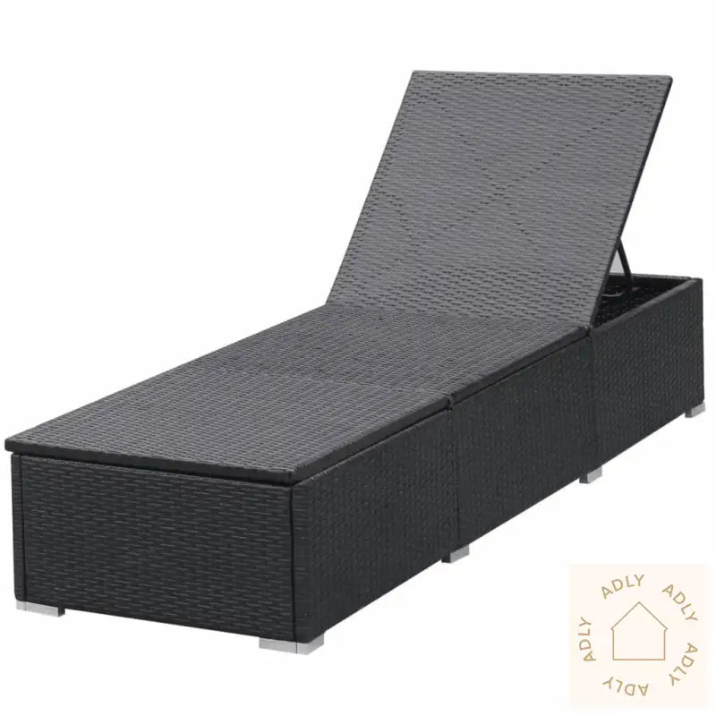 Solsenger Med Puter 2 Stk Polyrotting Svart