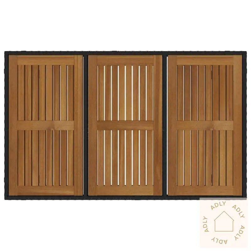 7 Deler Hage Spisebordsett Svart Poly Rattan