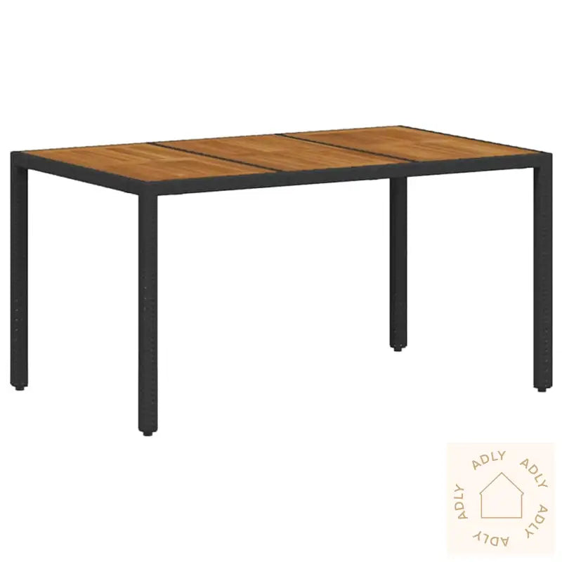 7 Deler Hage Spisebordsett Svart Poly Rattan