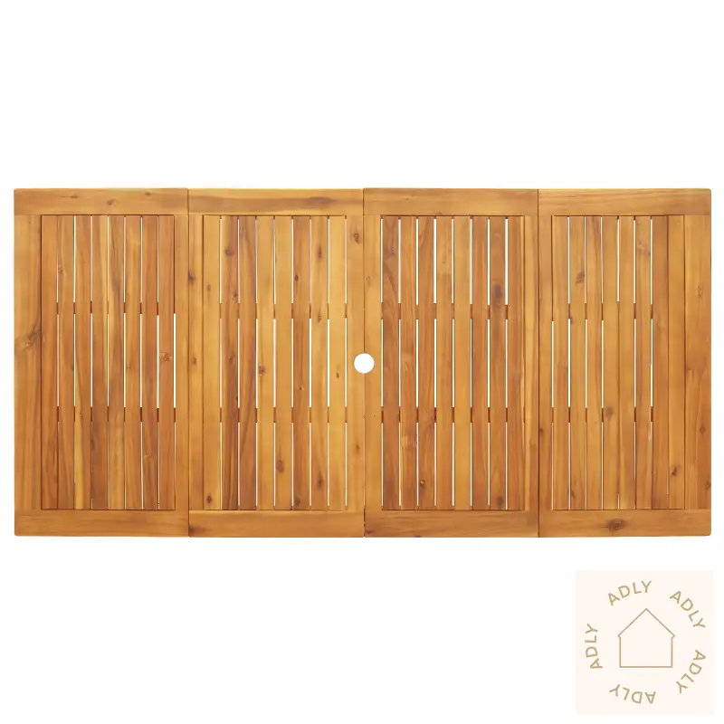 9 Delt Hage Spisebordsett Beige Poly Rattan Akasie