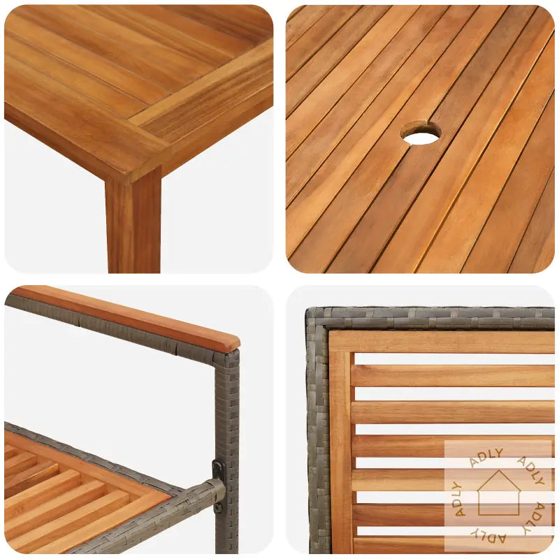 5-Delt Hage Spisegruppe Grå Polyrotting Akasietre