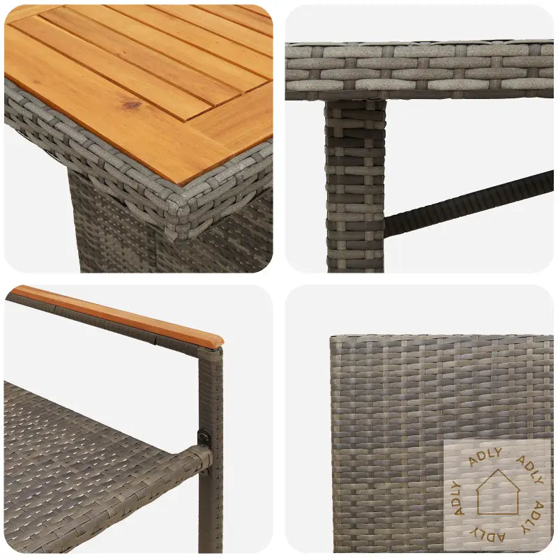 9-Delt Hage-Spisegruppe Grå Polyrotting