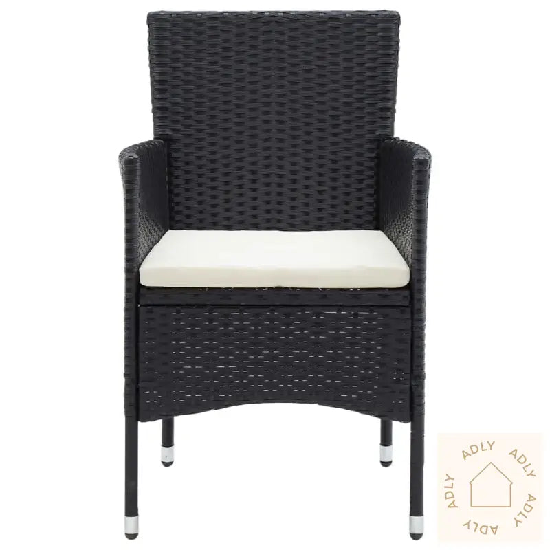 Hagespisegruppe Med Puter 3 Deler Polyrotting Svart