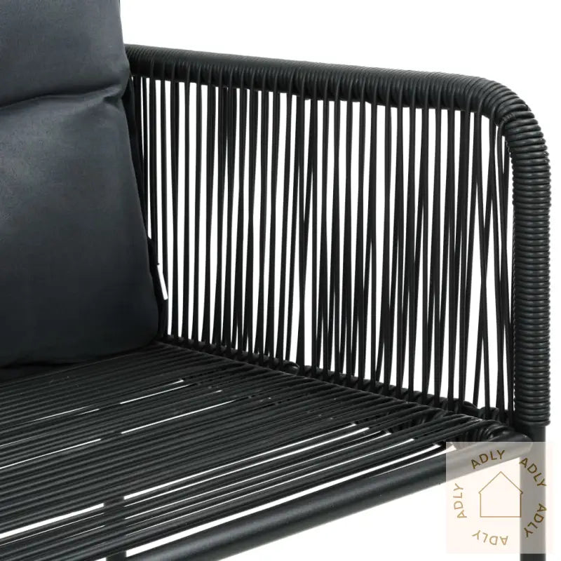 Utendørs Spisestue 9 Deler Pvc-Rotting Svart