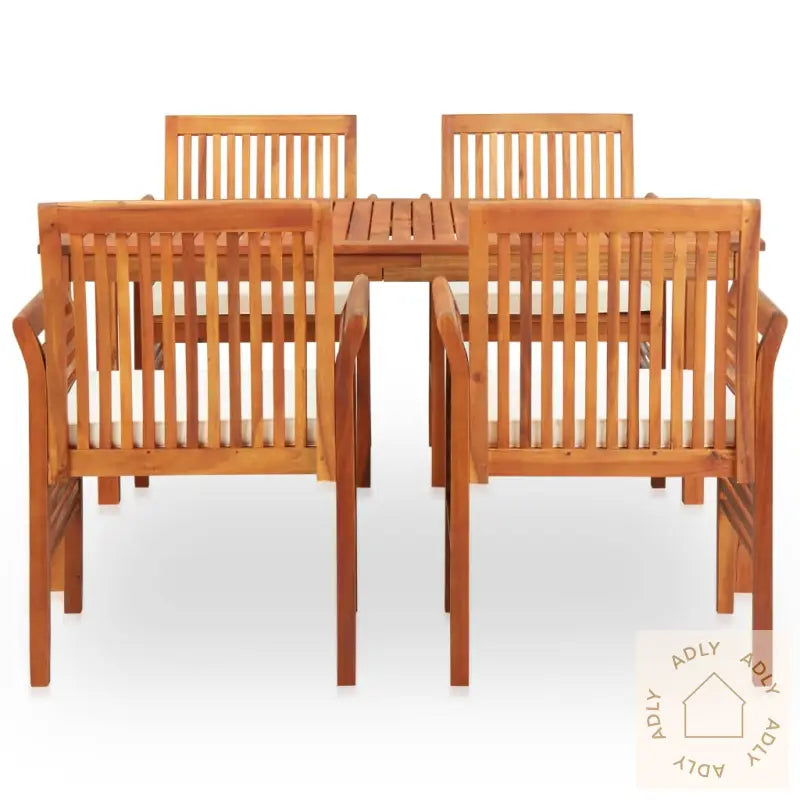 Utendørs Spisestue Med Puter 5 Deler Heltre Akasie