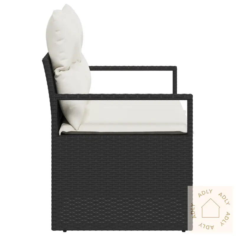 2-Seter Hage Sofa Med Puter Svart Poly Ratt